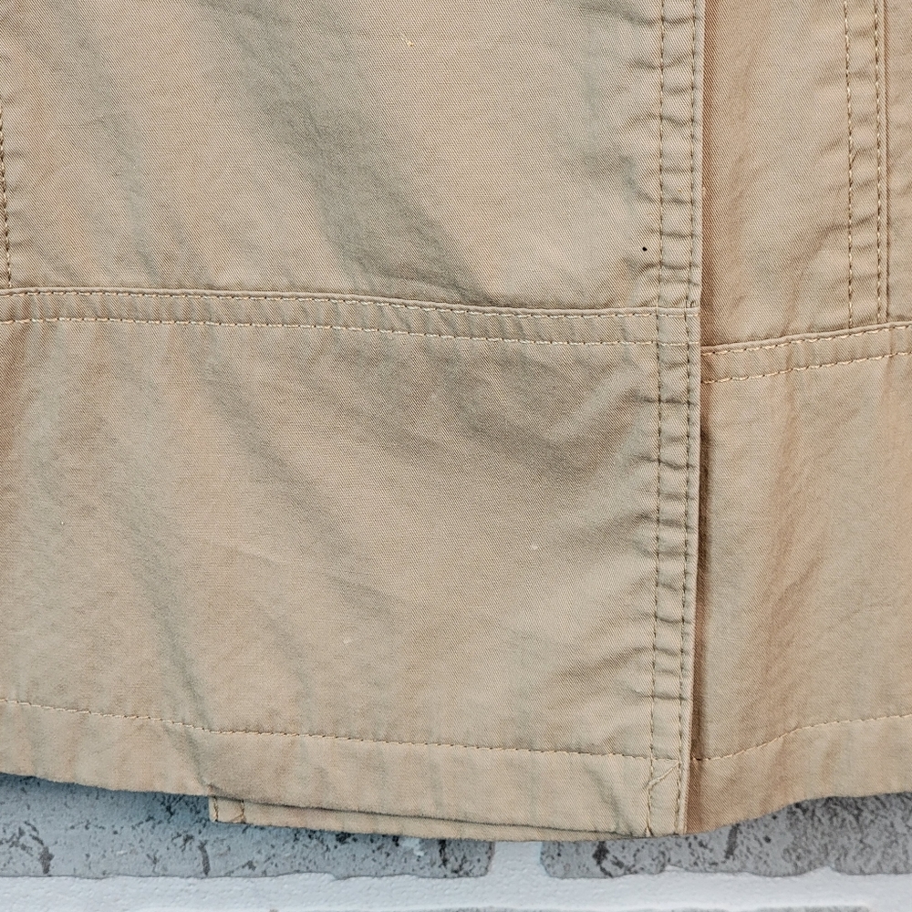 Form Fitting Mid Length Shorter Faux Double Brested Trench Coat Women's Unsized - Picture 5 of 14